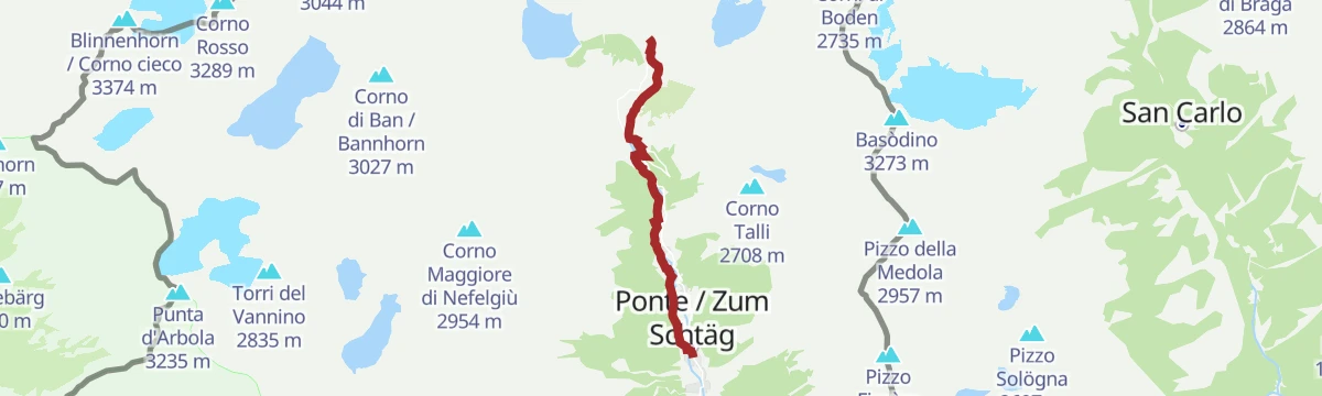 Route map: Via dello Sbrinz